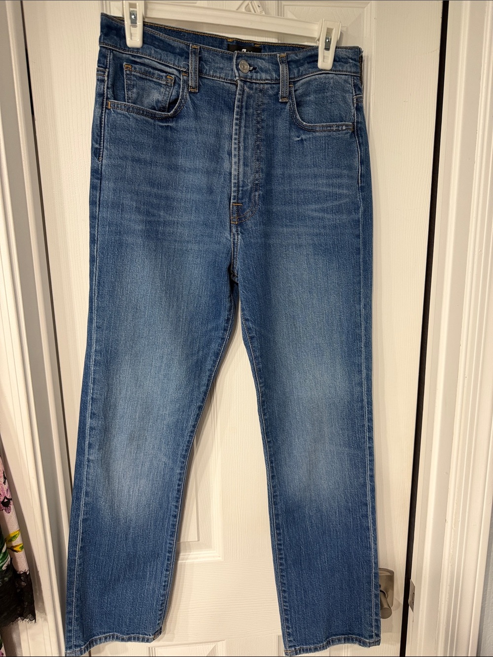 7 FOR ALL MANKIND - Blue Straight-Leg Jeans